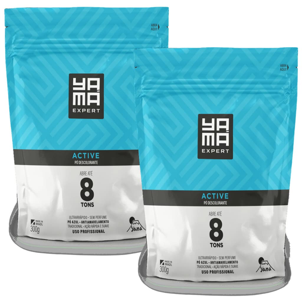 Kit 2 Pó Descolorante Tradicional Profissional 8 Tons Efeito Rápido Yama Refil 300g