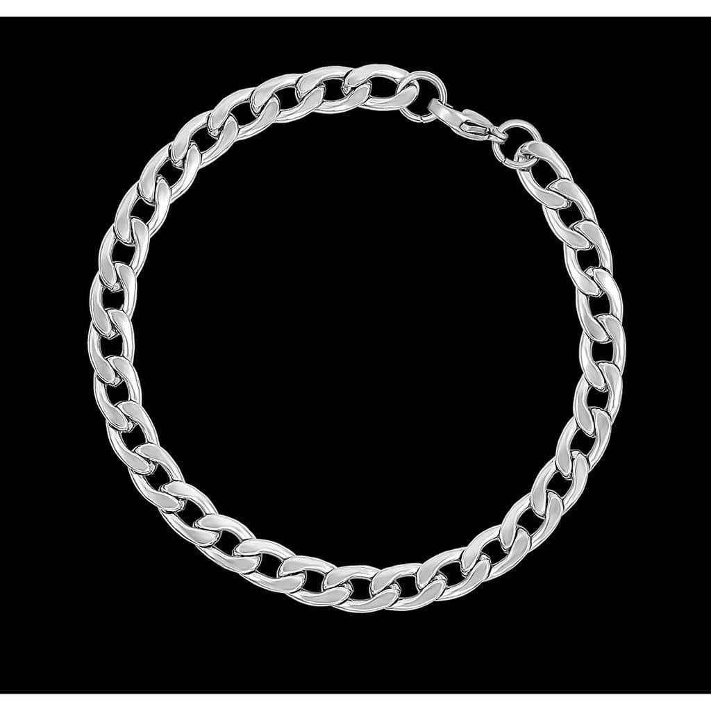 Pulseira Masculina De Aço Inoxidável 316l 21cm, 5mm