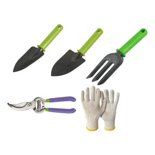 Kit Jardinagem 4 Pçs Garfo 2 Pa Tesoura Poda Horta Jardim