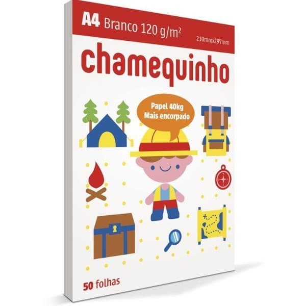 Papel Sulfite A4 Chamequinho 40K 120g Branco Pacote C/50 Folhas - CHAMEX