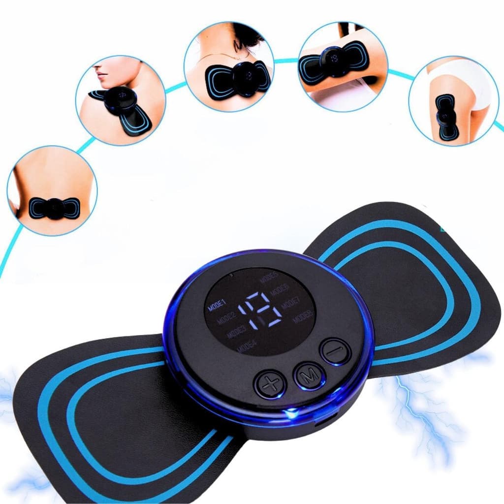 Mini Massageador Elétrico Portátil Cervical EMS Alivia Dores Pescoço Braço