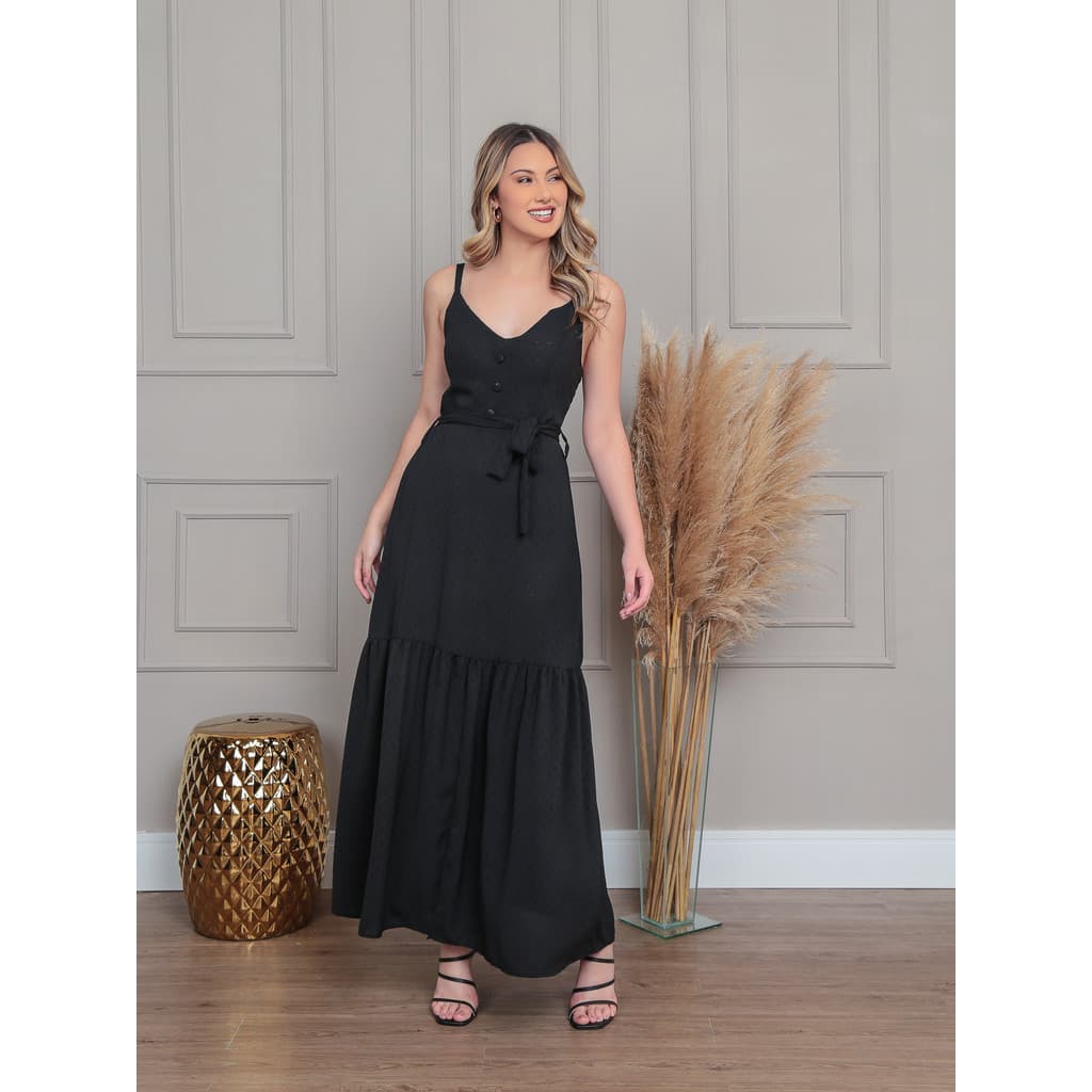 Vestido longo de  pipoca