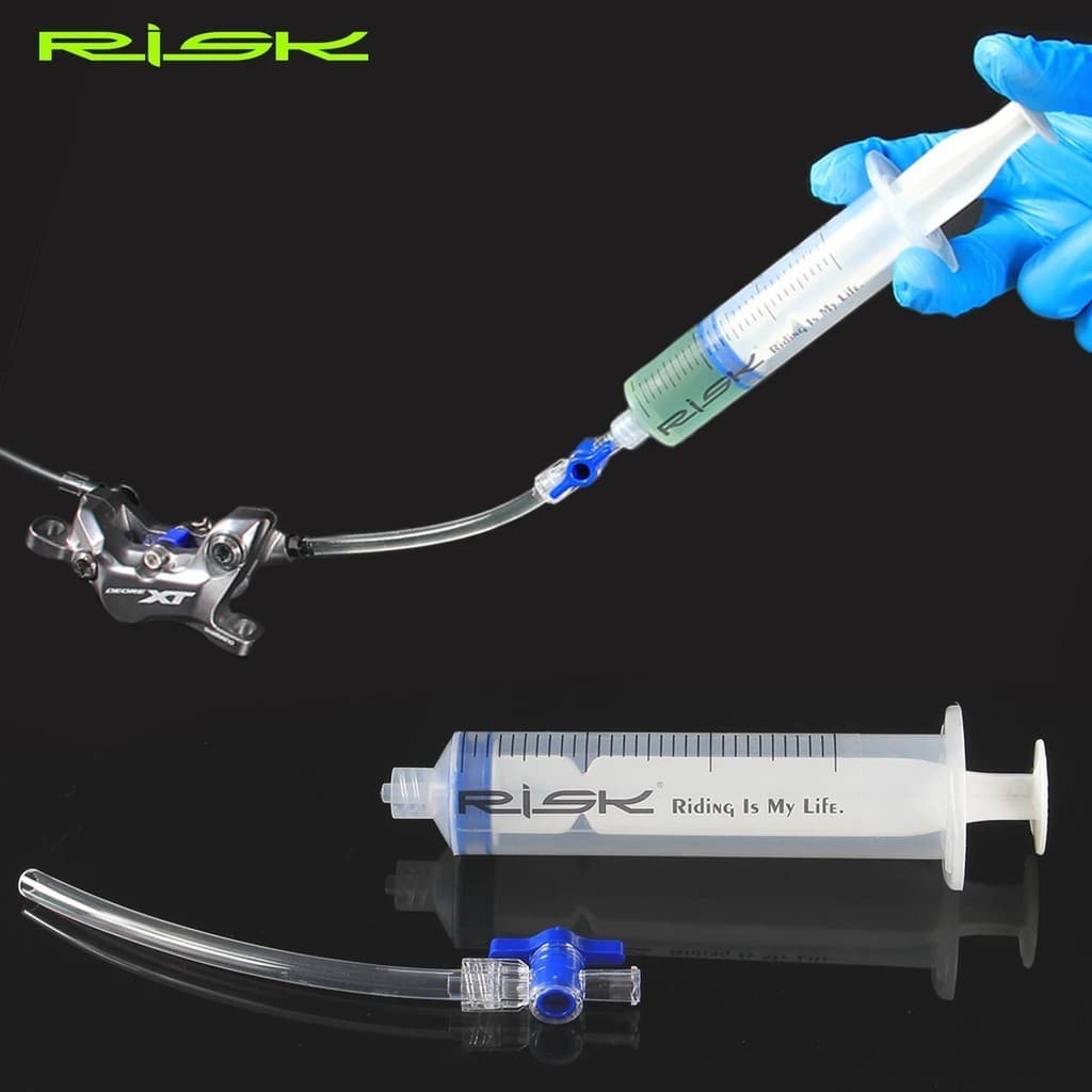 RISK RL234 MTB Bicicleta Óleo De Hidráulico Disco De Freio Kit De Ferramentas De Injeção De Seringa De Mangueira 30ml