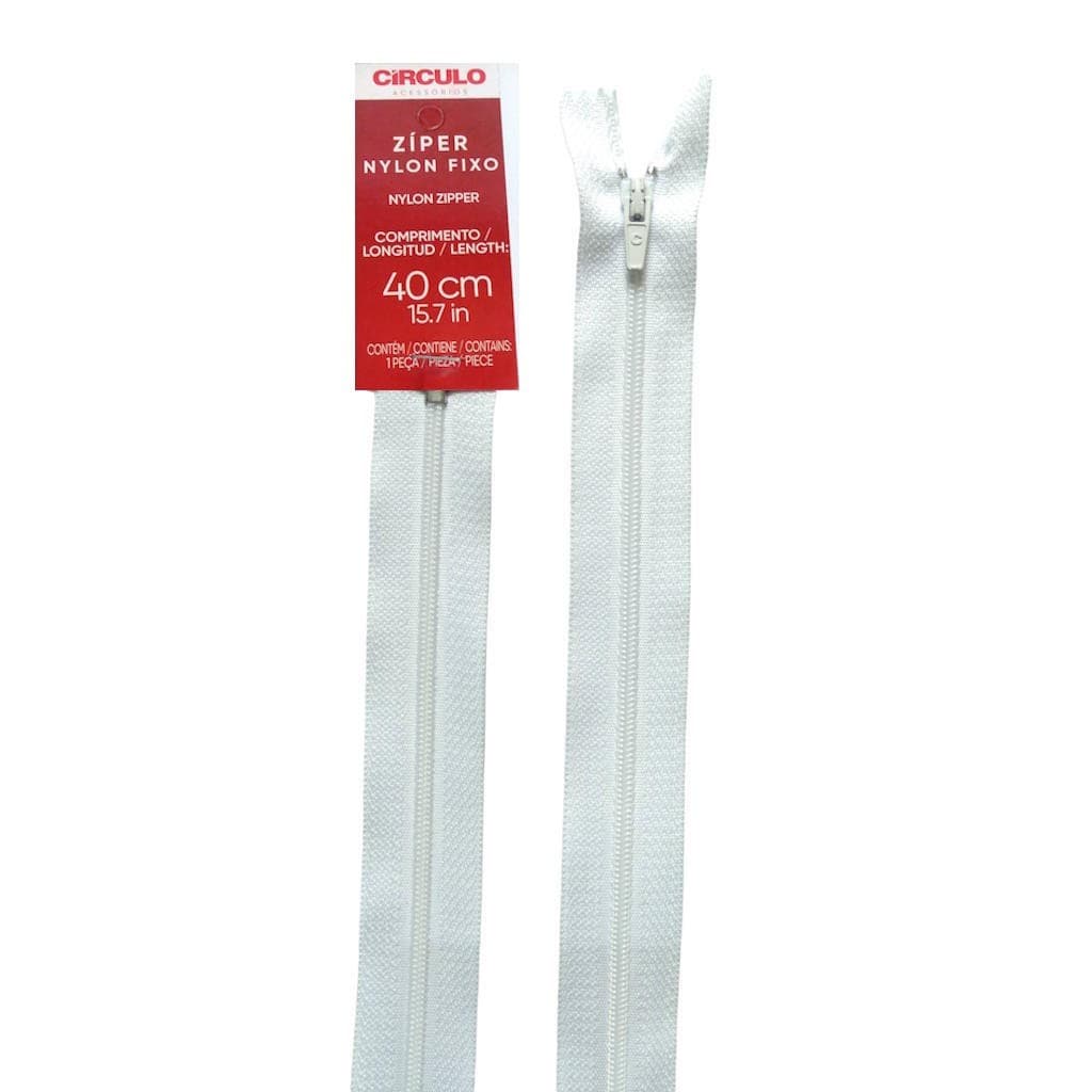 Pacote/Kit 10 Zíper Nylon Fixo (N3) 40cm Circulo (mesma cor)