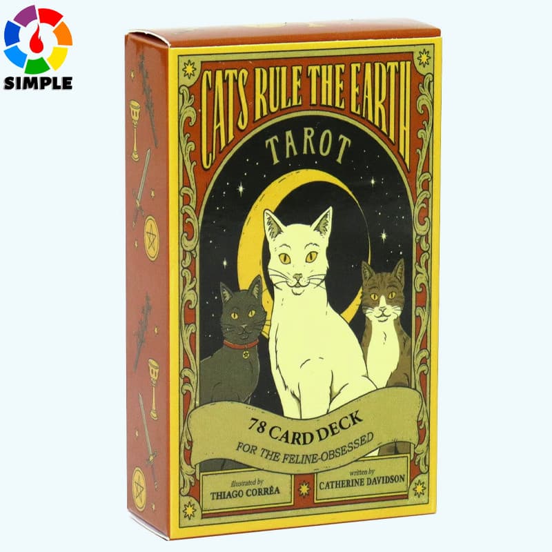 10.3*6cm Cats Rule the Earth Tarot: 78-Card Deck for the Feline-Obsessed