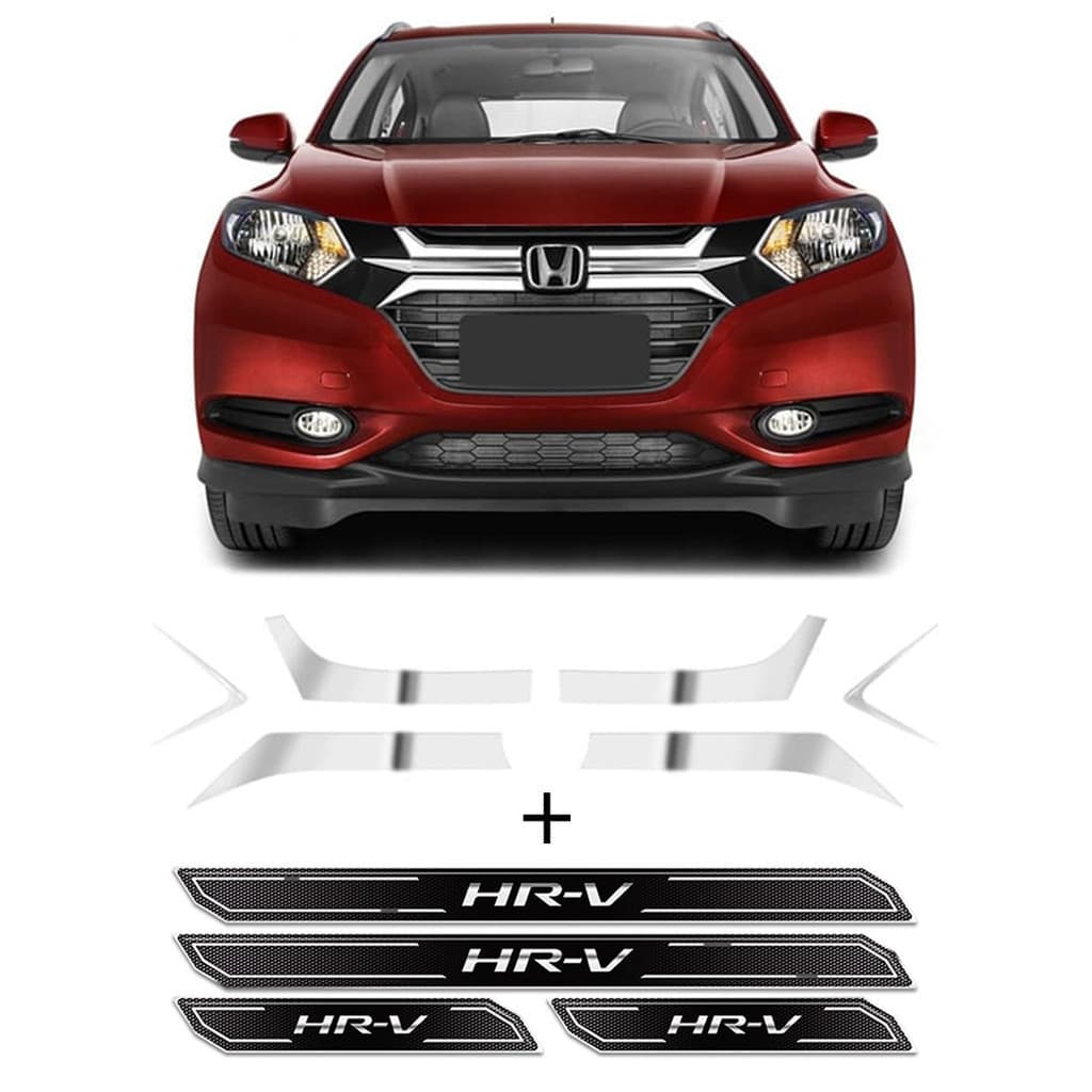 Kit Adesivos Grade Frontal Hr-v e Soleira Da Porta Resinada Genérico
