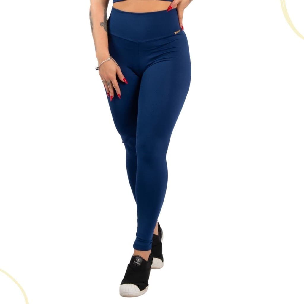 Legging Fitness Feminina Suplex Cós Alto Zero Transparência Basica