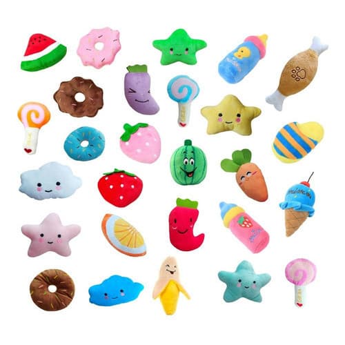 Kit 12 Pelúcias Mordedores Brinquedos Pet Cachorros Filhotes Cães pequeno porte Pelúcia Pet Pequena