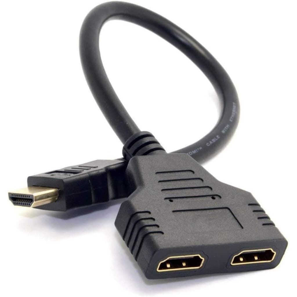 Cabo Duplicador Splitter 1x2 HDMI Y 1 Entrada 2 Saídas HDMI Simultaneamente