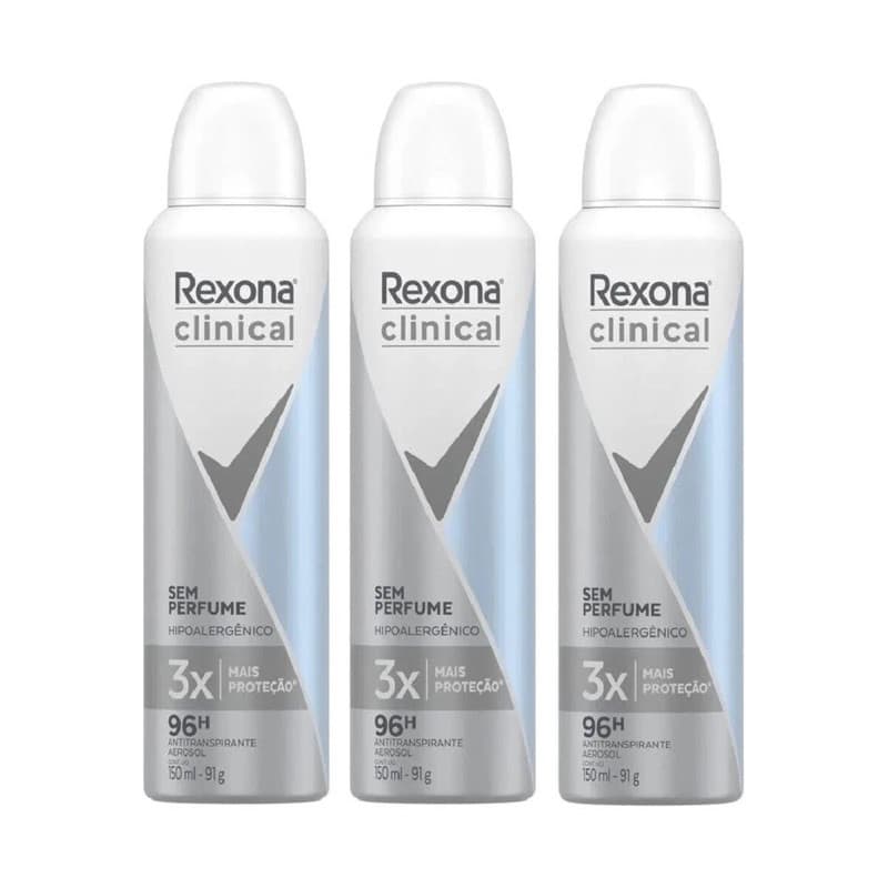 Desodorante Aerosol Rexona Clinical Sem Perfume 150ml