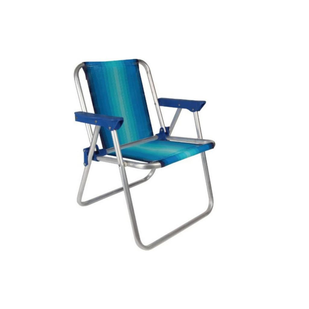 Cadeira De Praia Infantil  De Alumínio Dobrável Azul Mor