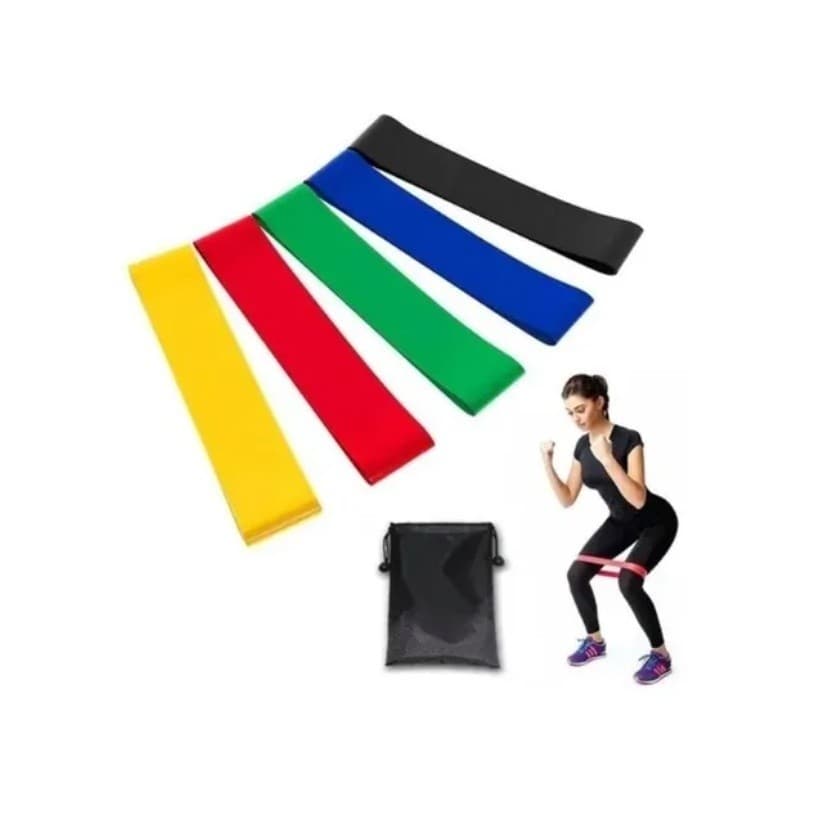 Kit 5 Faixas Elásticas Thera Band Com 5 Níveis Fisioterapia Exercicio Academia Treino Em Casa