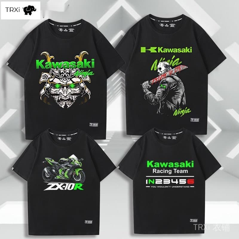 [Em estoque] Venda quente Kawasaki Motorcycle Kawasaki Motorcycle Lovers Camiseta de manga curta Homens Mulheres Camiset