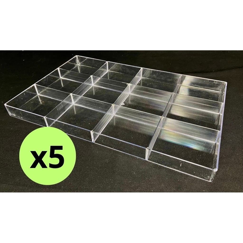 KIT 5 Caixas VITRINE acrílica 12 divisões