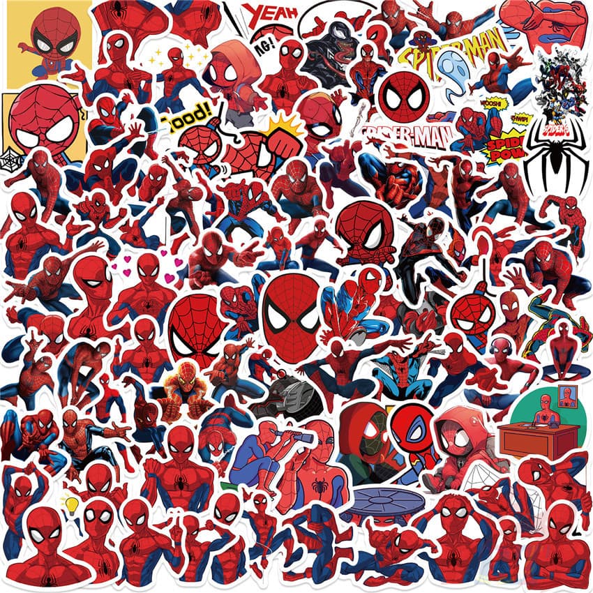 100 Pçs/Set ❉ Adesivos Do Homem-Aranha De Decalques De Doodle À Prova D'água DIY Da Moda