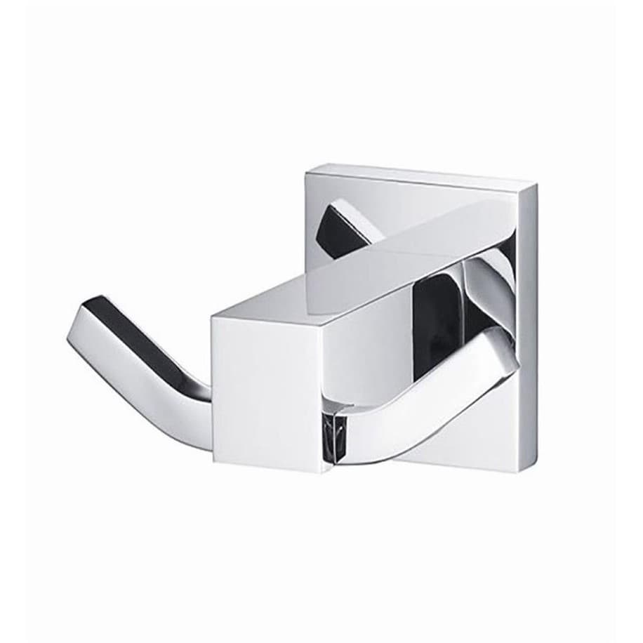 Cabide Duplo Cromado Inox Metal Porta Toalha Banheiro Roupa Gancho Suporte Quadrado Luxo Cabideiro