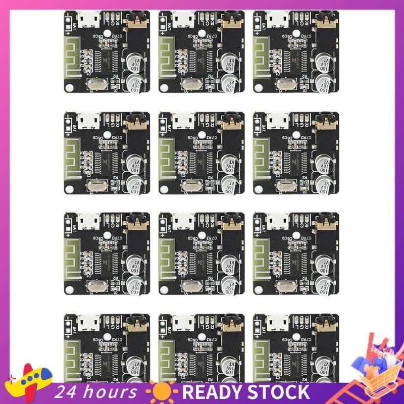 12pçs Placa Receptora De Áudio Bluetooth VHM-314 V . 20 5.0 MP3 Decodificadora Sem Perdas Com Carregamento De Bateria De