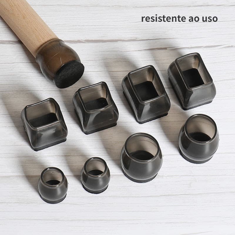 Capa de Cadeira de Mesa Preta Capa de Perna com Absorção de Som Almofada de Perna