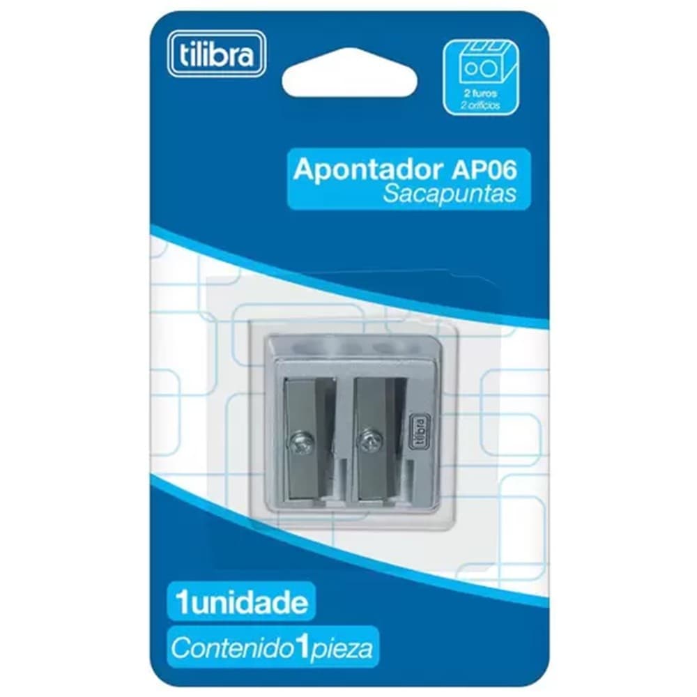 Apontador Simples 2 Furos Metal (Ref. AP06) Tilibra