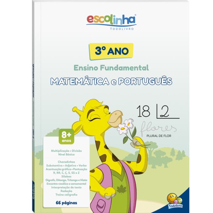 Livro Terceiro  3º ano Fundamental = Matemática e Português = 66 paginas de Alfabetização