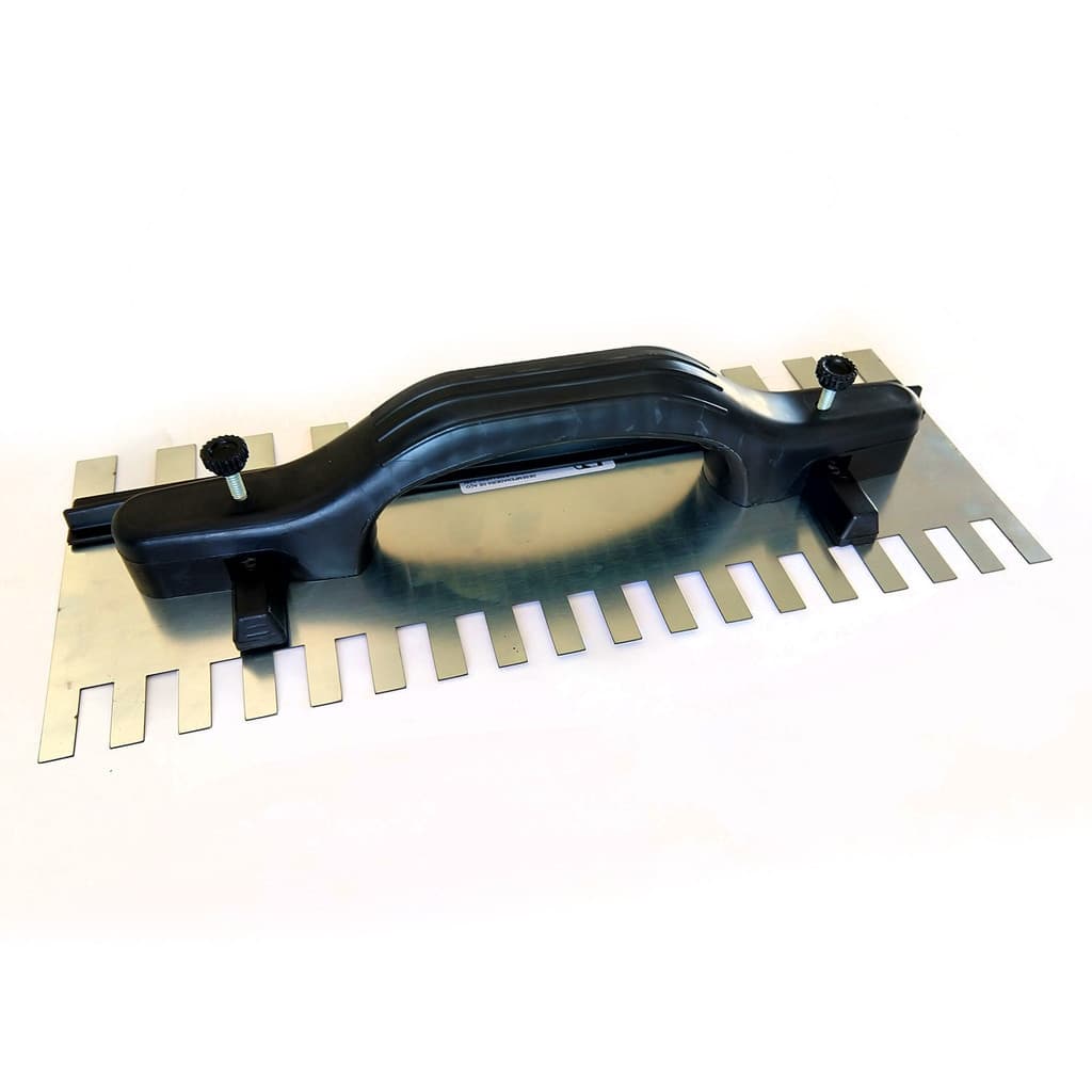 Desempenadeira de Aço Dentada de Dois Lados com Regulagem 35x14cm - Click Fáci
