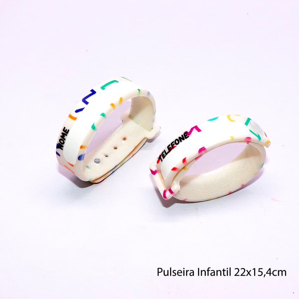 Pulseira Bracelete Identificação Dados Emergência - Ajustavel Pino Regulagem Escreva Com Caneta