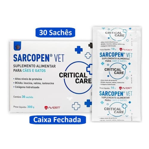 Sarcopen Vet Suplemento Alimentar Para Cães Gatos 30 Sachês
