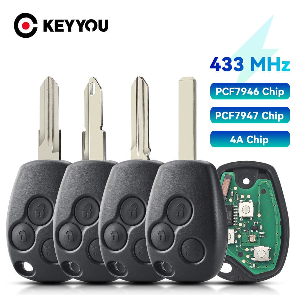 Controle Remoto Chave Para Renault Duster Modus Clio 3 Twingo DACIA Logan Sandero Kangoo PCF7946/7947 Chip 433MHz