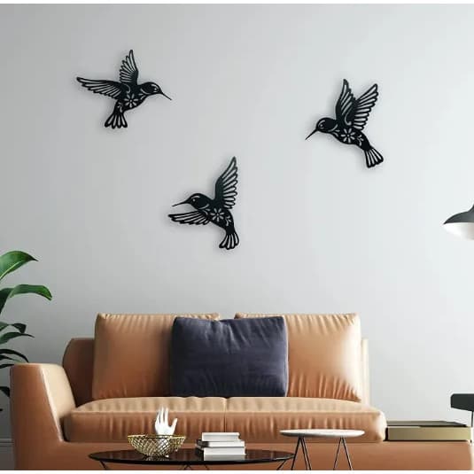 Decoração Minimalista 3D para parede - Kit Beija-flores