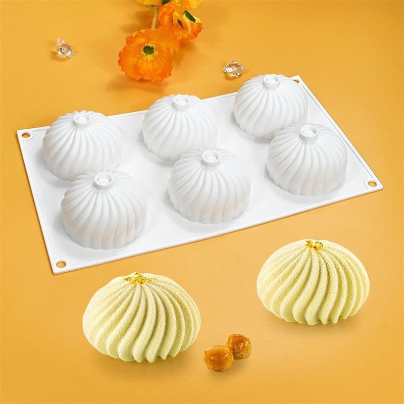 6 abóbora creme pães sobremesa pudim Mousse bolo molde DIY artesanal sabão perfumado vela molde