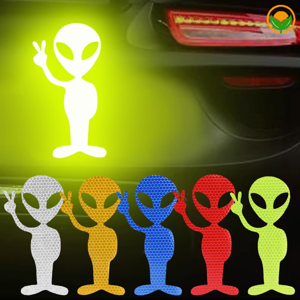 Criativo Moda Moderna Autocolante Luzes De Gesto De Carroçaria/Personalizado Simples Prático Refletivo De Janelas De Automóveis Alienígenas