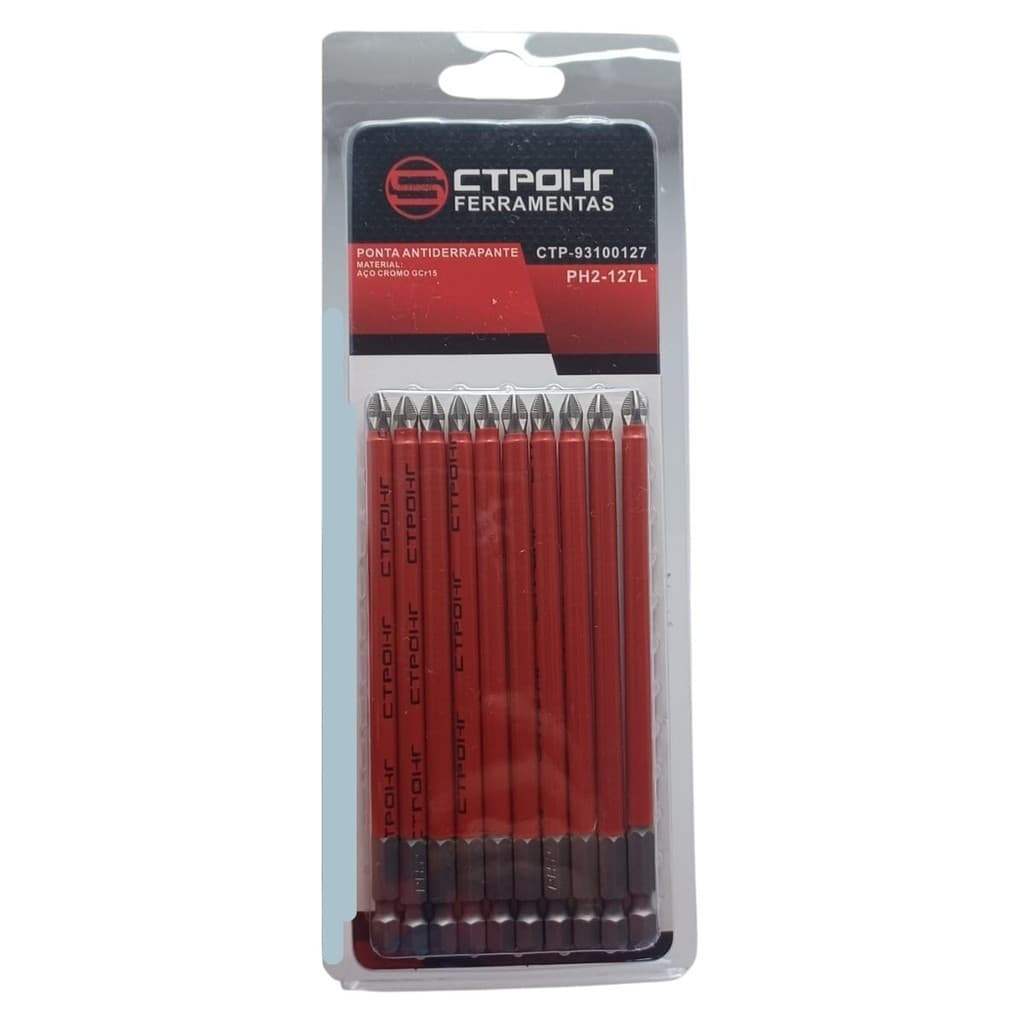Ponta Bit PH2 127mm Kit 10 peças Ponteira Magnética Philips Parafusadeira Imã Antiderrapante