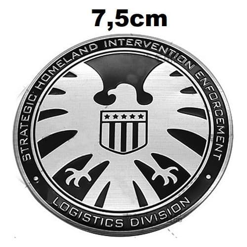 Emblema Agentes Da Shield Marvel Ag Capitão Fenix Prata 75mm