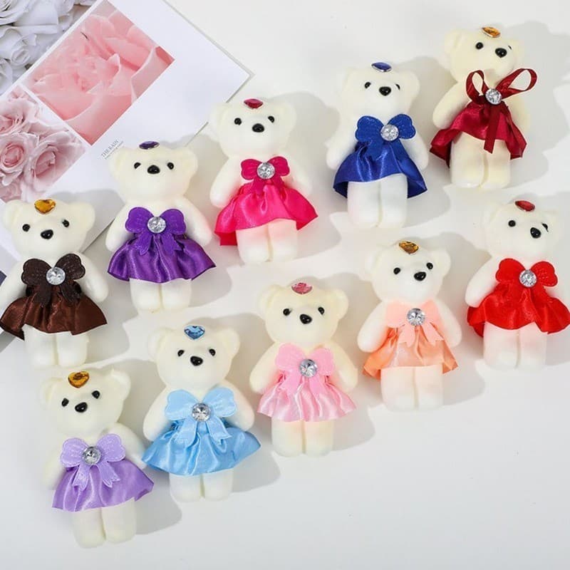10 PCS/SET pequeno ursinho de pelúcia casamento casal aniversário flores buquê dia dos namorados decoração bolha pura ma
