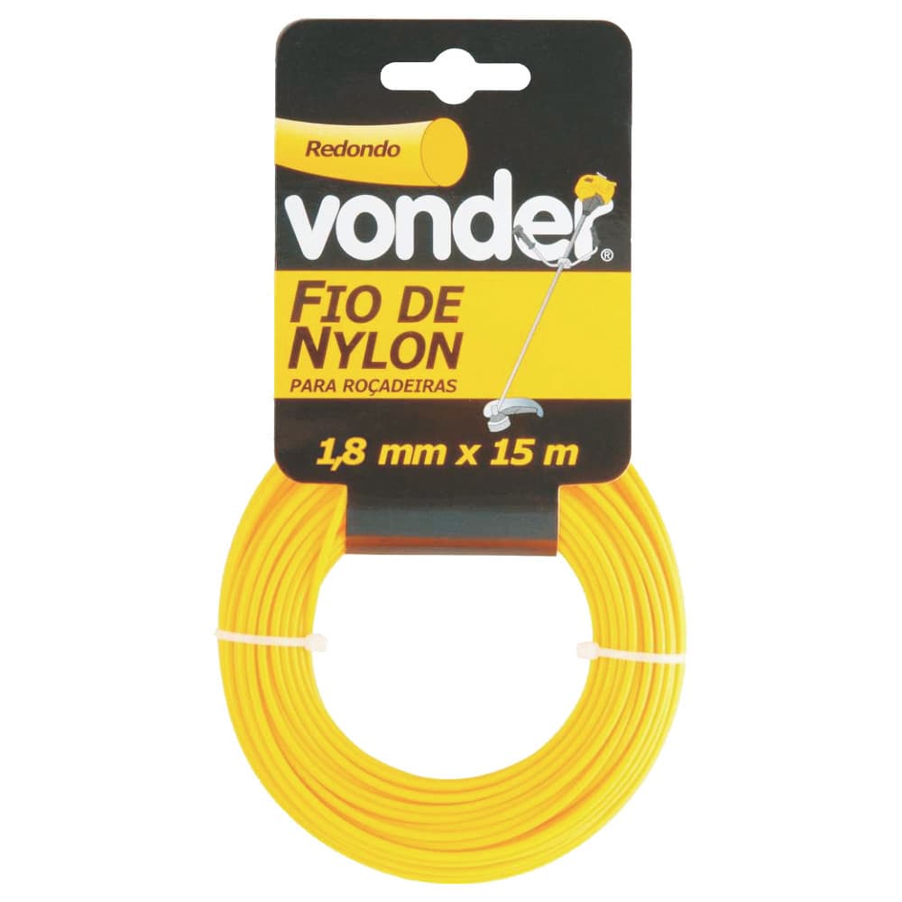 Fio de Nylon para Cortador de Grama e Roçadeiras 1.8mmX15m Vonder