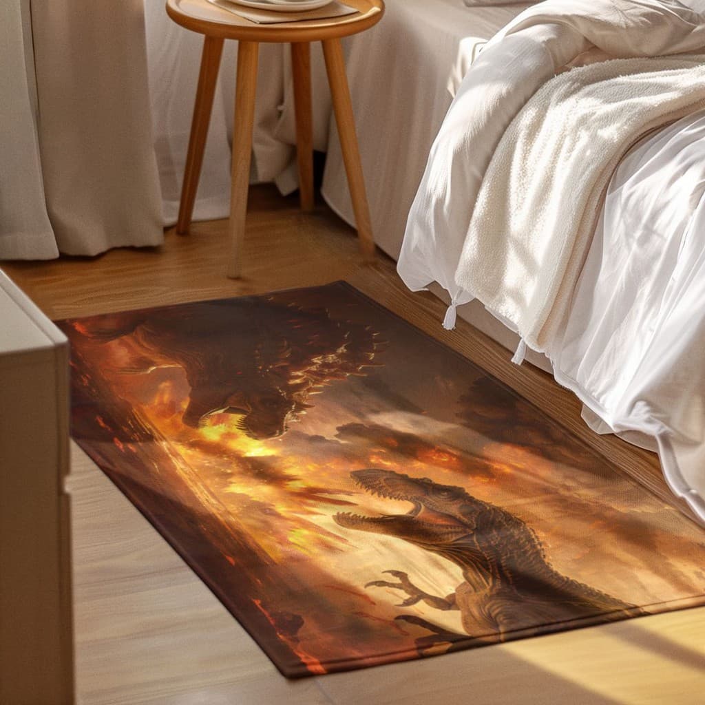 Tapete Decorativo Dinossauros 118x70cm Antiderrapante Sala, Quarto e Escritório