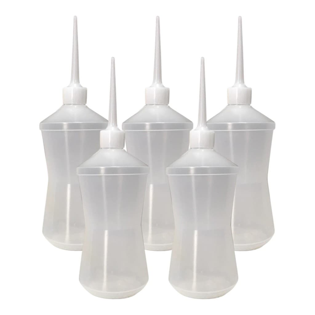 Kit 5 Almotolia Para Banho e Tosa Frasco Diluidor/Misturador c/ Bico Aplicador 500ml