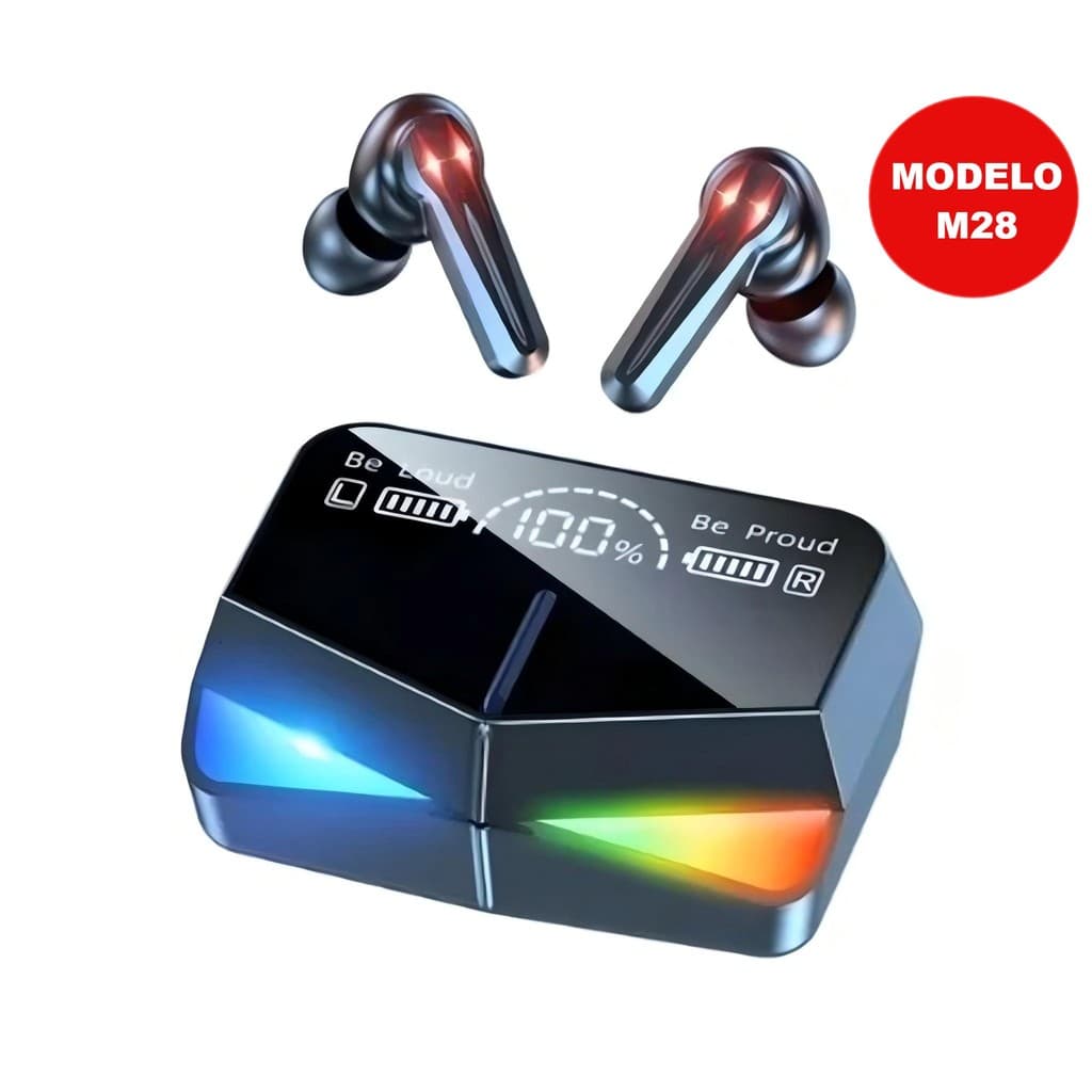 Fones De Ouvido Sem Fio M28 Bluetooth 5.1 Estéreo Com Controle De Toque Redução De Ruído À Prova D'água