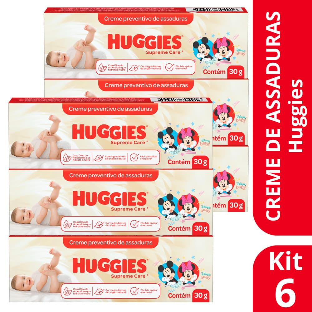 Kit 6 Pomada Para Assaduras Huggies Supreme Care 30g - Huggies