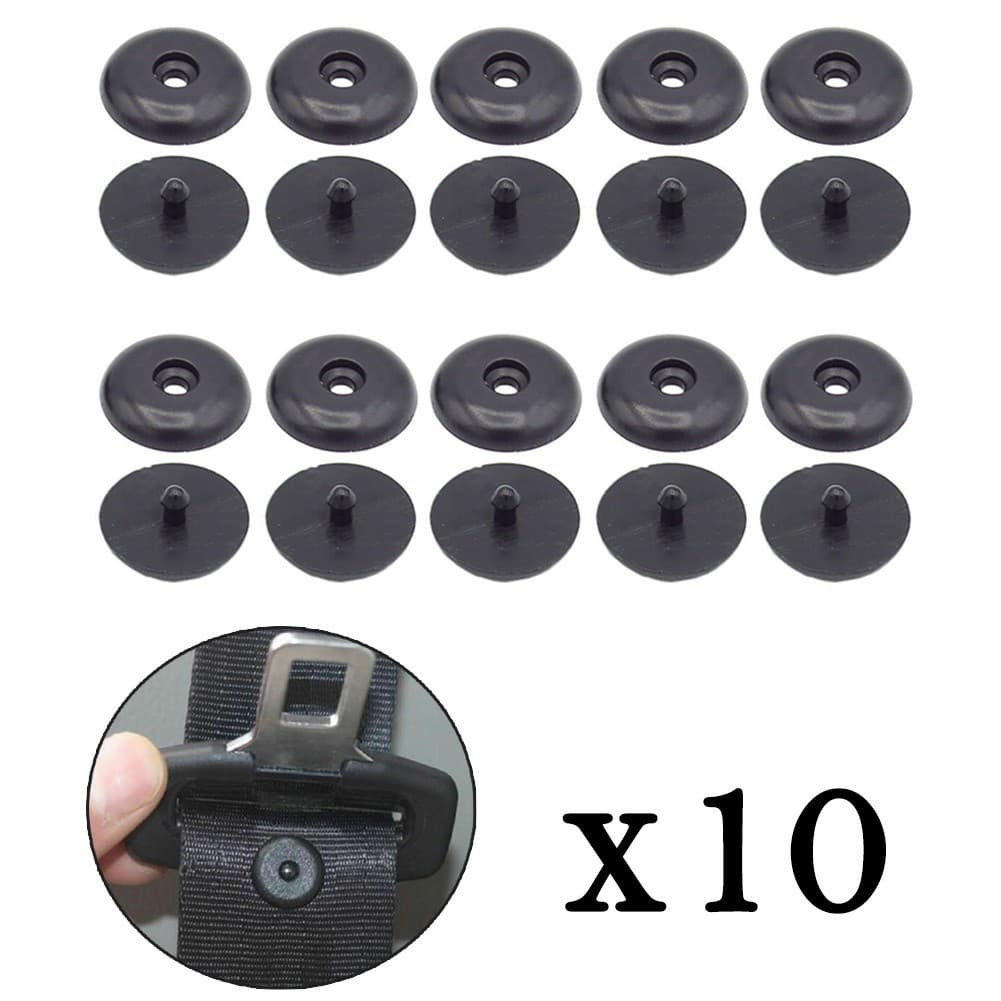 【 NEW-br 】 10 Pares Botão De Parada Do Cinto De Segurança-Kit De Parafuso De Encaixe Universal Preto