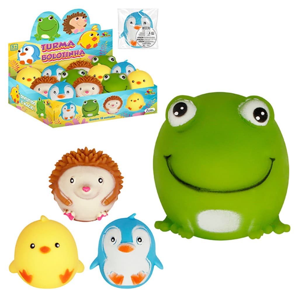 Kit 4 Bichinho Bolinha Squishy Apertar 8Cm Anti Stress Macio