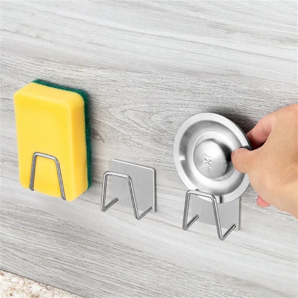 Aço inoxidável Suporte Porta Esponja para Bucha de Pia Prateleira de cozinha