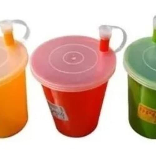 Copo Canudo Plastico Com Tampa 200ml Colorido Pag 1 Leve 2
