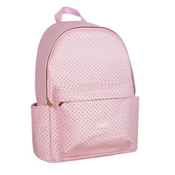 MOCHILA PU PERFURADA - 2 COMPART. E 2 BOLSOS ROSA - BRW