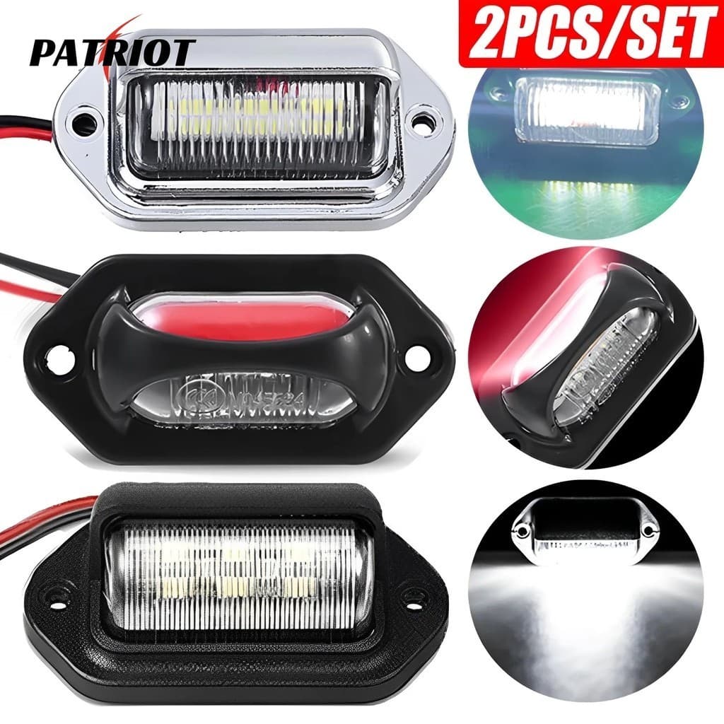 [PATRIO] Universal 6 LED Car Truck Placa De Carro Luzes De RV Trailer Van Lâmpada Traseira De Segurança Automóvel Sinalização À Prova D'água Branca De Iluminação 12-24V