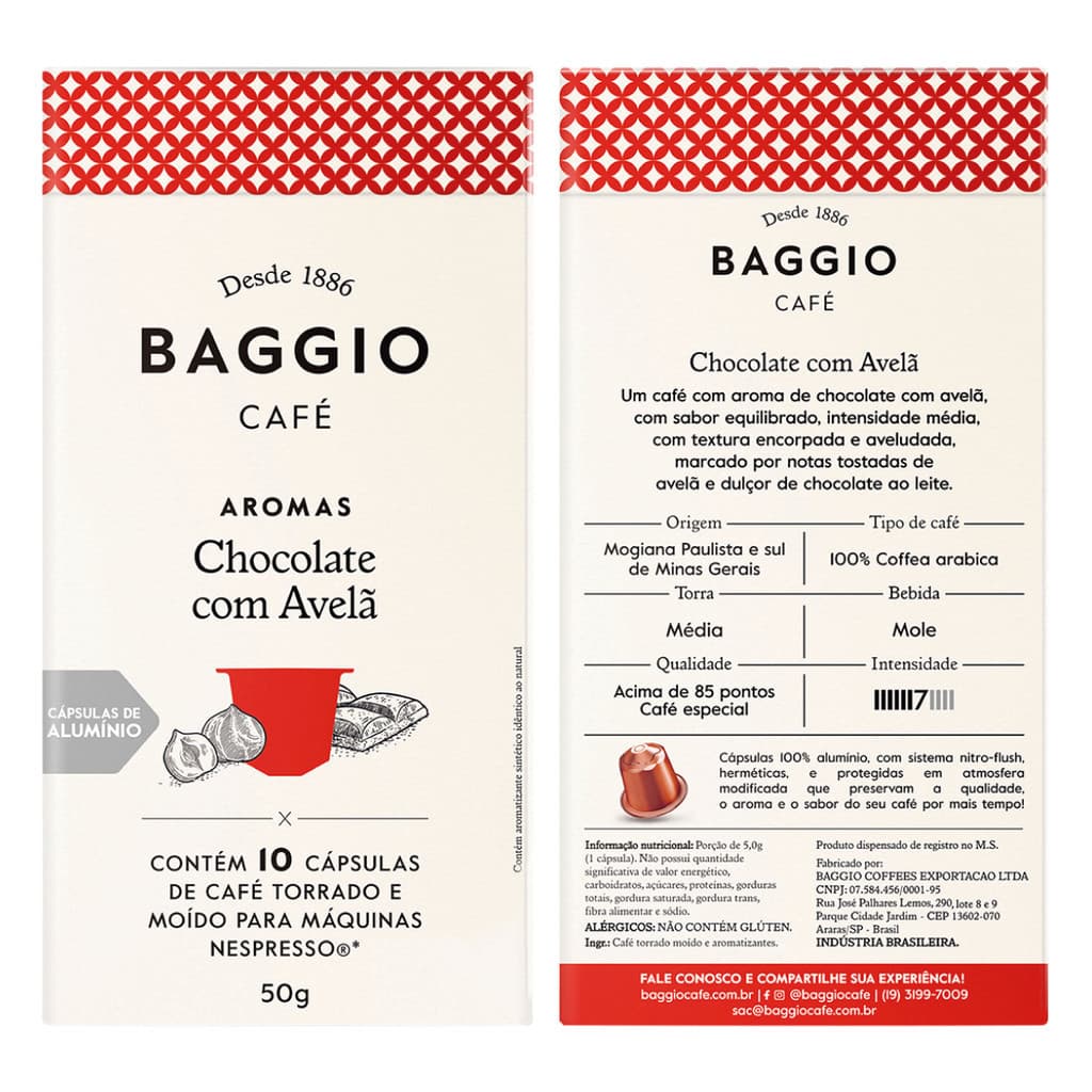 Cápsulas Cafe Gourmet Baggio Aromas Para Cafeteira Nespresso