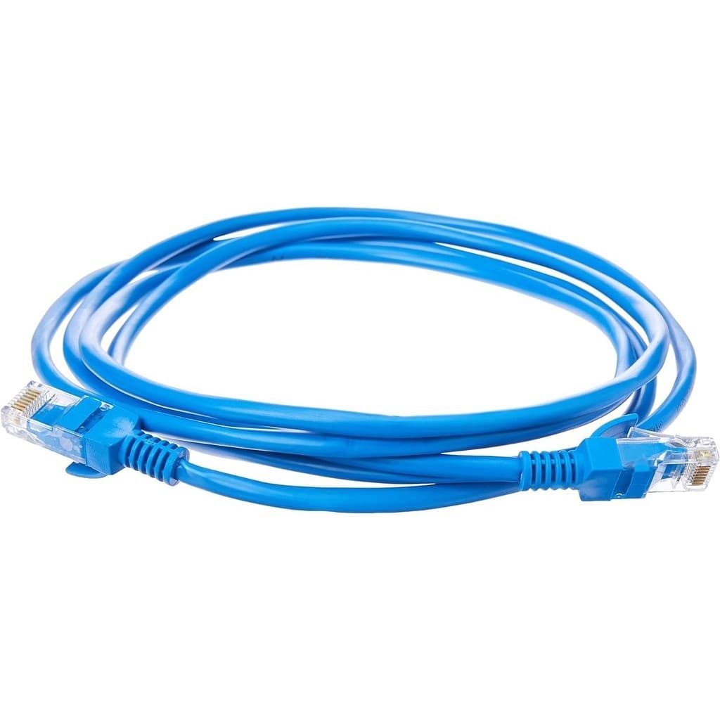 KIT 3 CABOS DE REDE PATCH CORD 1 METRO AZUL RJ45 CAPA DE PVC