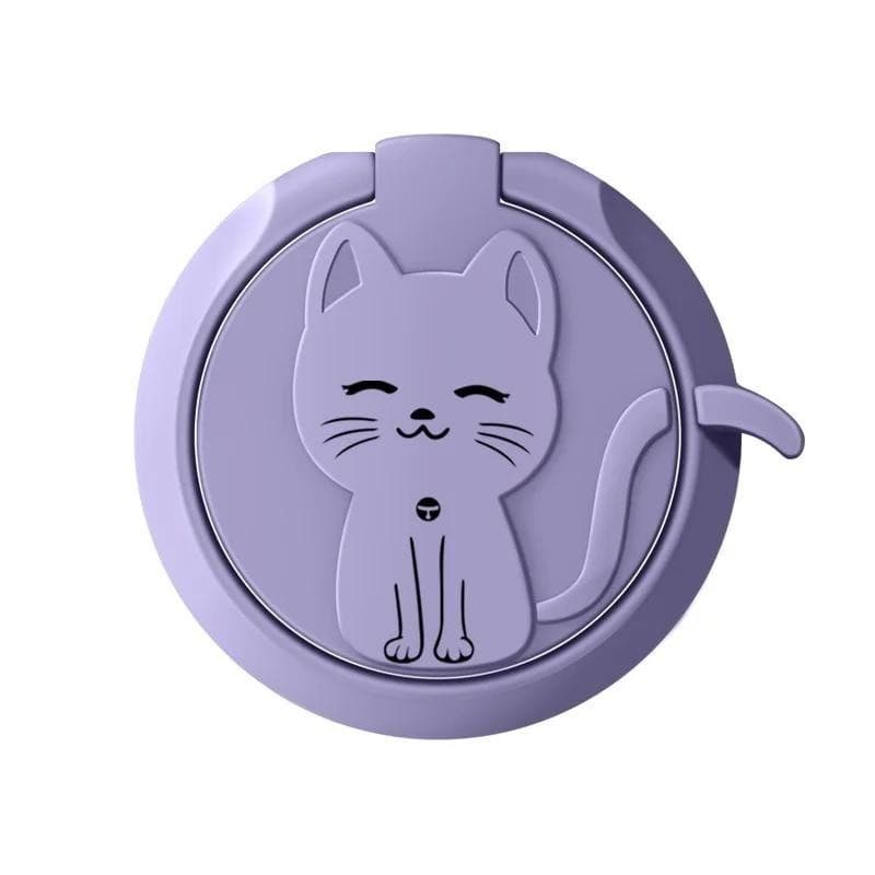 Suporte De Anel De Telefone Celular Gato Fofo 360 ° Grau De Rotação Limpo Finger Grip Kickstand Compatível IPhones Ou