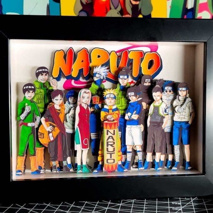 Pintura tridimensional 3D do Naruto, figura de animação, decoração de parede, presente de aniversário, pintura artesanal