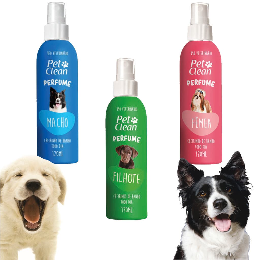 Perfume Pet Cães Gatos Macho Femea Filhote 120ml Banho Tosa